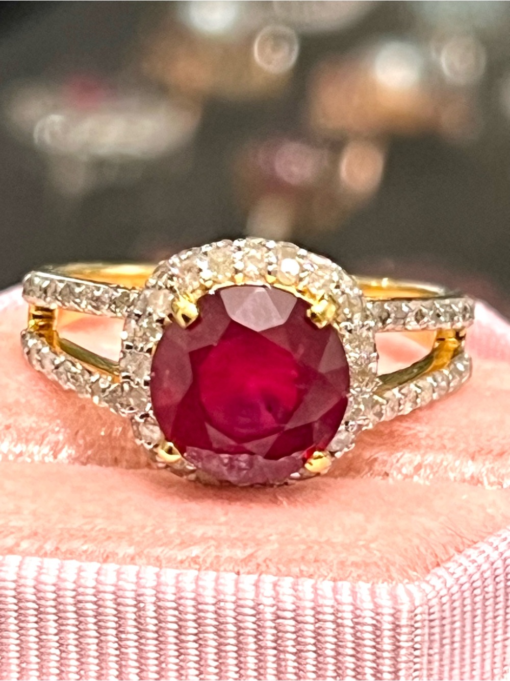 appraised Genuine Ruby and natural Diamond Ring